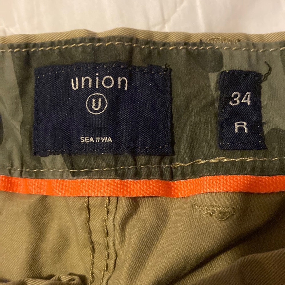 Union Khaki Pants with Orange Trim